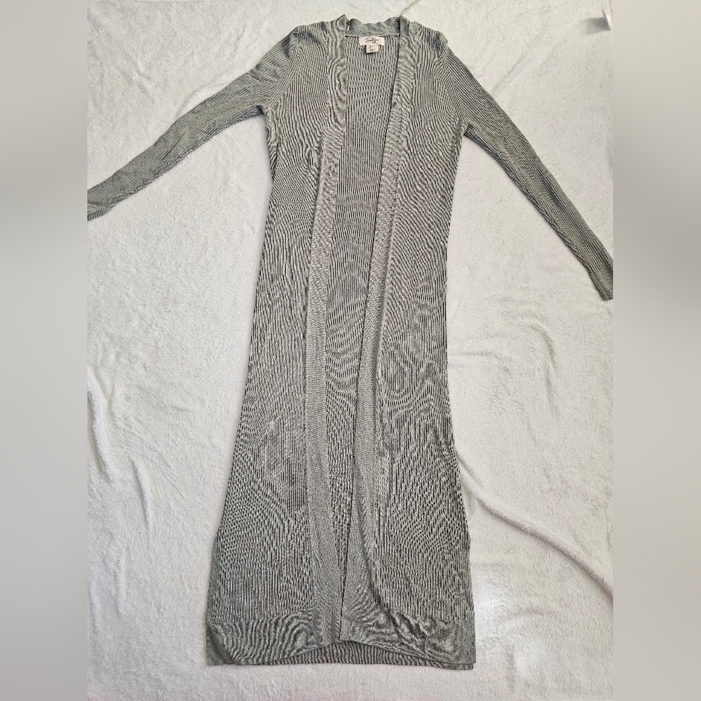 Elegant Gray Striped Maxi Dress